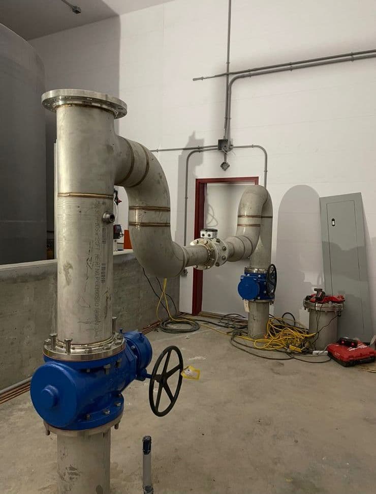 Completed water or wastewater facility service worksite photo